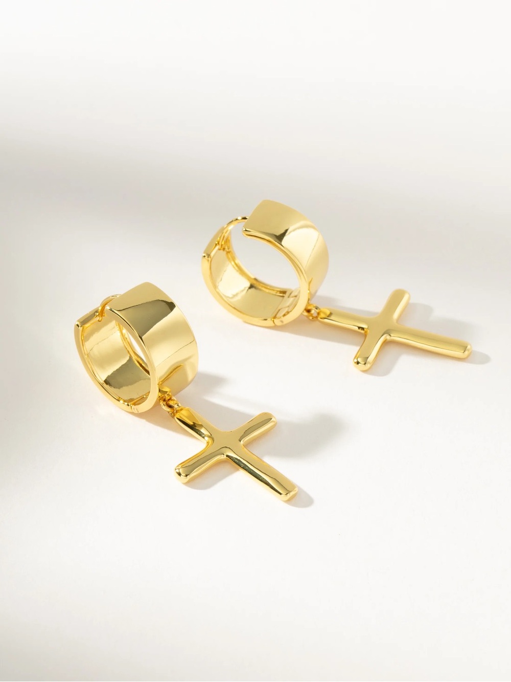 Uncommon James Chunky Cross Huggie Earrings